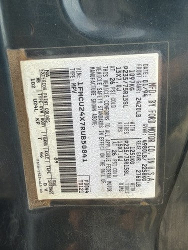 91-94 Ford Explorer 2 Dr Harmonic Balancer Crankshaft Pulley with Bolt OEM 4.0L