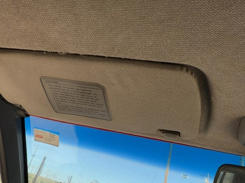 87-95 Nissan Pathfinder Driver Left Sun Visor OEM Gray
