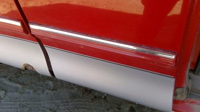97 98 Ford F150 Passenger Right Rear Moulding From Door Oem Back Trim Strip Red