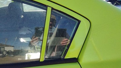 04-09 Mazda 3 Driver Left Rear Vent Window Back Door Glass With Frame Oem