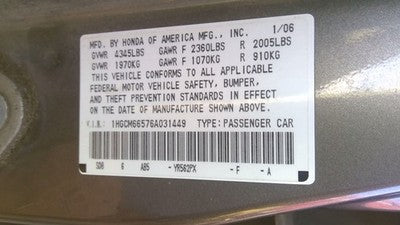 2006 Honda Accord Ac Compressor Air Conditioner Pump Assembly Oem 3.0L 7136823
