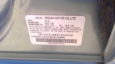 2000-2002 Nissan Maxima Passenger Right Front Strut Assembly With Spring Oem