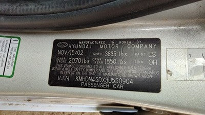 2003 Hyundai Elantra Electronic Control Module Computer Ecm Ecu 2.0L Dohc At