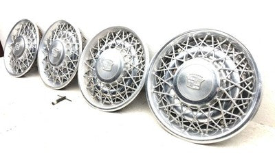1980-1984 Cadillac Deville Set Of 4 Hub Cap Wheel Covers Oem Wire Type 01612485
