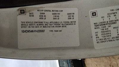 2000-2005 Buick Park Ave Throttle Body Valve Oem With Sensors
