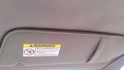 2000-2002 Ford Ranger Passenger Right Sun Visor Oem Gray Yl5z1004104aab