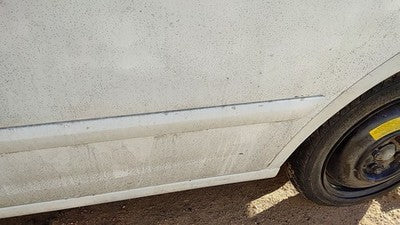 01-03 Hyundai Elantra Driver Left Rear Moulding From Door Back Trim Strip White