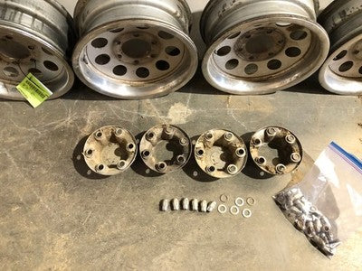 91-92 Rodeo Set Of 4 15 Steel Wheels With Trim Rings & Hub Caps Wheel Cover