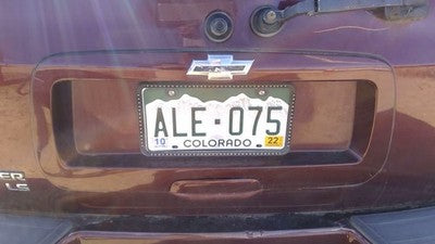 02-09 Trail Blazer License Plate Trim Surround Panel Tail Trunk Finish Red 49U