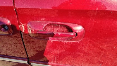 01-07 Town & Country Driver Left Rear Outside Door Handle Back Inferno Red Prh