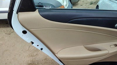 11-14 Sonata Driver Left Rear Inside Door Trim Panel Wth Switches Back Camel Yda