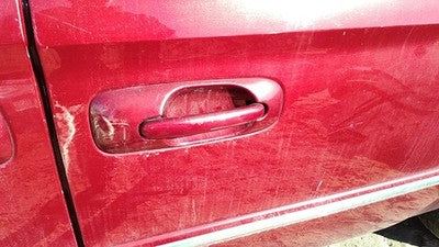 01-07 Town & Country Driver Left Rear Outside Door Handle Back Inferno Red Prh