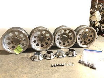 91-92 Rodeo Set Of 4 15 Steel Wheels With Trim Rings & Hub Caps Wheel Cover