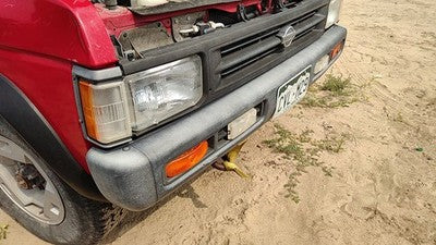 1993-1995 Nissan Pathfinder Front Bumper Assembly Chrome With Mount Brackets Oem
