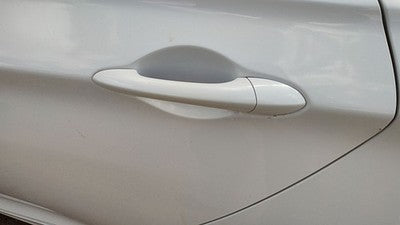 11-14 Sonata Driver Left Rear Outside Door Handle Back Shimmering White Mica Wj