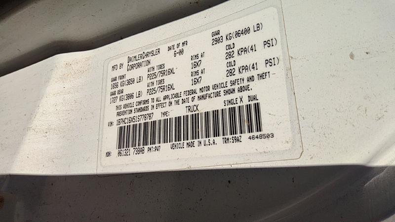 2000-2001 Dodge Ram Pickup 1500 Series Rear Axle Assy.