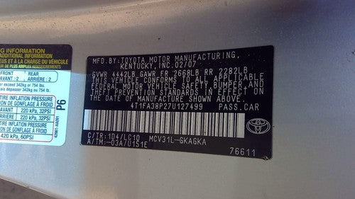 2004-2008 Toyota Solara Glove Box Assembly Complete Door With Latch Gray Lc10