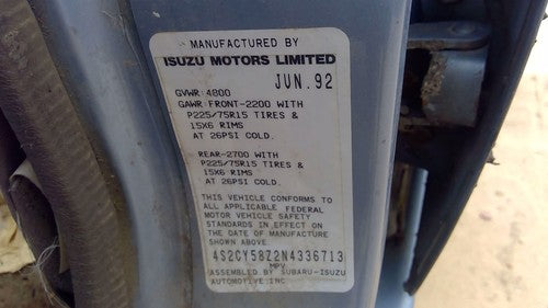 1992 Isuzu Rodeo Passenger Right Rear Axle Shaft Assembly Oem Back