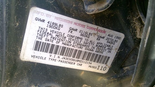 90-92 Mitsubishi Galant Vr-4 Passenger Right Front Cv Axle Shaft Awd Mt 5 Speed