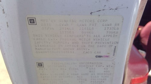 1994-1995 Buick Skylark Starter Motor Oem 3.1L 10465490