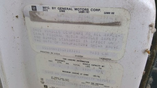 86-90 Chevy Caprice Glove Box Housing Oem Blue