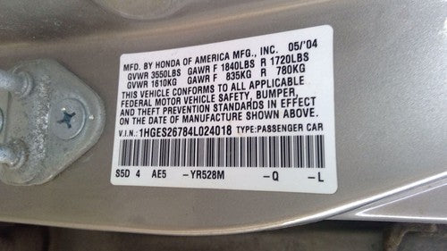 2001-2005 Honda Civic Driver Left Front Moulding From Door Oem Trim Strip Silver