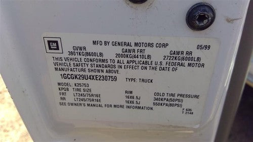 1999 Chevy Silverado 2500 Dash Headlight Switch Oem Control