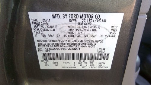 2008-2012 Ford Escape Driver Left Rear Quarter Glass Back Side Window Oem