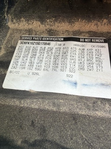00-06 Suburban 1500 Driver Left Rear Door Trim Panel With Switches Back Gray 92I