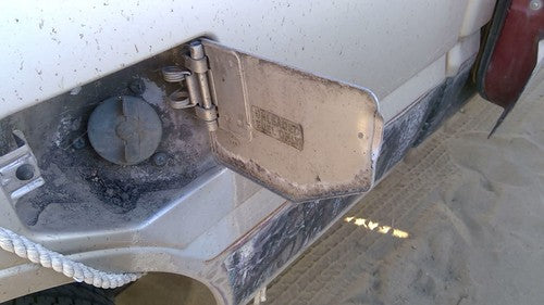 1981-1987 Isuzu Pup Pickup Fuel Tank Door With Hinge Gas Lid Oem Filler Red