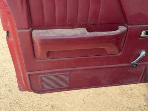 1987-1996 Dodge Dakota Driver Left Front Door Trim Panel Manual Red