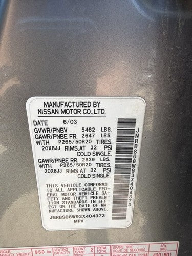 2003-2005 Infinity Fx45 Driver Left Cylinder Head Assembly Oem 4.5L 11090Cd700
