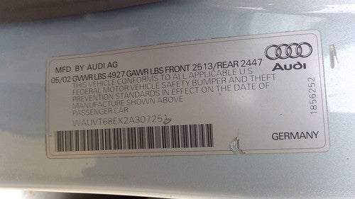 1997-2006 Audi A4 Quattro Starter Motor 3.0L At 078911023D