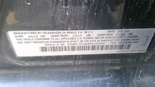 2010 Volkswagon Jetta Vacuum Pump 2.0L Diesel Vacumm Pump 03L145100f