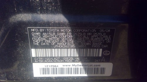 06-15 Is250 Driver Left Chamshaft Housing Assembly Cylinder Head 4Grfse 2.5L