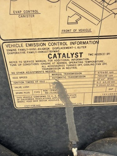 1996-2000 Honda Civic Passenger Right Power Side Mirror Door Mounted Oem 4797544