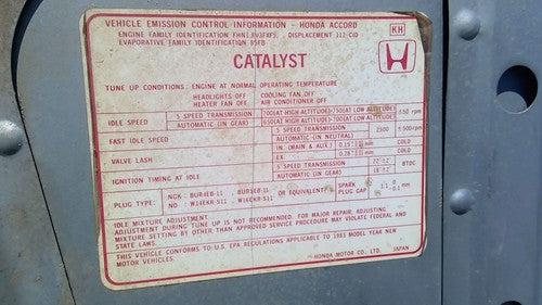 1985 Honda Accord Valve Cover Oem 1.8L Carb