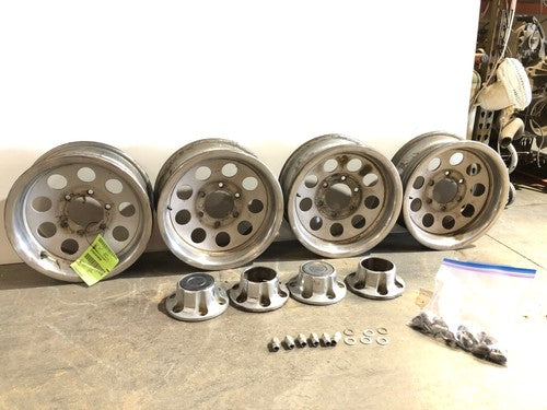 91-92 Rodeo Set Of 4 15 Steel Wheels With Trim Rings & Hub Caps Wheel Cover