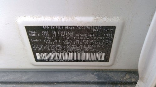 2008-2015 Subaru Legacy Outback Starter Motor 2.5L At Cvt 23300Aa59b