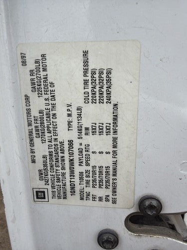 1998 Chevy S10 Blazer Glove Box Assembly Complete Door With Latch Oem Gray 92H
