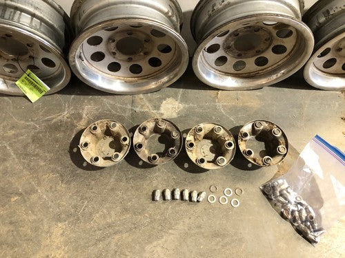 91-92 Rodeo Set Of 4 15 Steel Wheels With Trim Rings & Hub Caps Wheel Cover