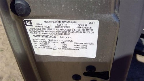 2002 Gmc Envoy Engine Ecm Electronic Control Module Ecu Computer Oem 16255240