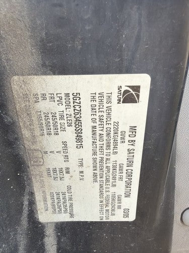 2002-2007 Saturn Vue Redline Passenger Right Upper Roof Molding 22681739
