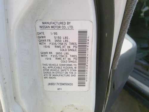 1995 Nissan Pathfinder Spare Tire Carrier Assembly Oem Wheel Rack