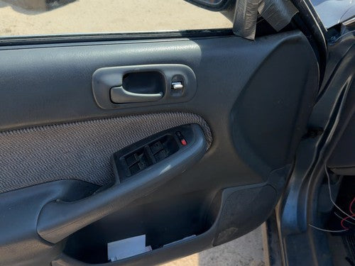 96-98 Honda Civic Driver Left Front Door Trim Panel With Master Switch Gray F