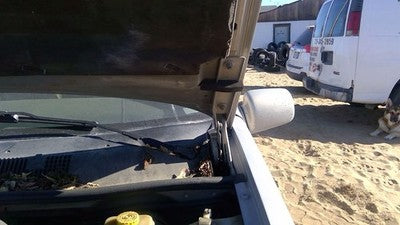 1993-1998 Jeep Grand Cherokee Driver Left Hood Hinge Assembly Oem Silver