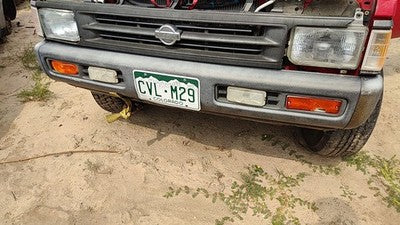 1993-1995 Nissan Pathfinder Front Bumper Assembly Chrome With Mount Brackets Oem