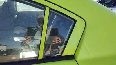 04-09 Mazda 3 Driver Left Rear Vent Window Back Door Glass With Frame Oem