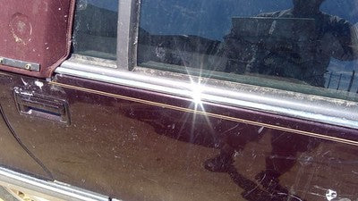 93 Cadillac Fleetwood Passenger Right Rear Moulding Door Back Trim Upper Chrome