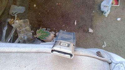 1989 Chevy G20 Van Driver Left Front Seat Belt Buckle Receiver Oem Blue